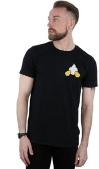 Disney Heren Donald Duck Rugzijde Borstprint T-Shirt (Zwart) - maat M
