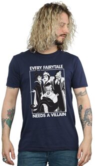 Disney Heren Elk sprookje heeft een schurk nodig Katoenen T-shirt (Marineblauw) - maat XL Navy