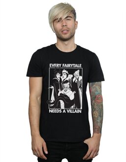 Disney Heren Elk sprookje heeft een schurk nodig Katoenen T-shirt (Zwart) - maat M