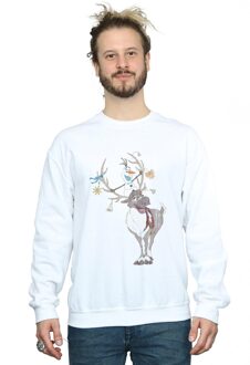 Disney Heren Frozen Sven en Olaf Kerst Ornamenten Sweatshirt (Wit)
