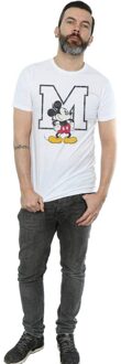 Disney Heren Klassiek M Mickey Mouse Katoenen T-Shirt (Wit) - maat L