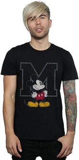 Disney Heren Klassiek M Mickey Mouse Katoenen T-Shirt (Zwart) - maat L