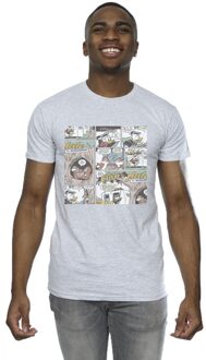 Disney Heren Knabbel en Babbel Strip-T-shirt (Sportgrijs) - maat L Lichtgrijs