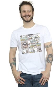 Disney Heren Knabbel en Babbel Strip-T-shirt (Wit) - maat 4XL