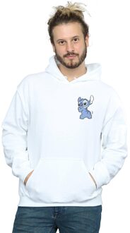 Disney Heren Lilo And Stitch Achterzijde Borst Print Hoodie (Wit)
