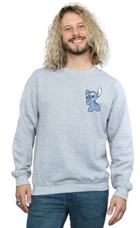 Disney Heren Lilo And Stitch Rugzijde Borst Print Sweatshirt (Sportgrijs) - maat 5XL Lichtgrijs