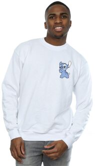 Disney Heren Lilo And Stitch Rugzijde Borst Print Sweatshirt (Wit) - maat M