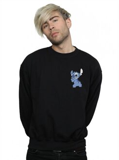 Disney Heren Lilo And Stitch Rugzijde Borst Print Sweatshirt (Zwart) - 3XL