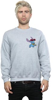 Disney Heren Lilo en Stitch Gitaar Sweatshirt (Sportgrijs) Lichtgrijs - 5XL