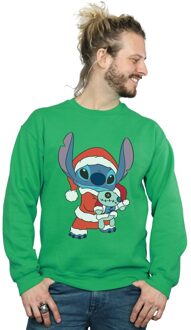 Disney Heren Lilo en Stitch Kerst Sweatshirt (Iers Groen) - maat M