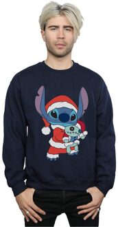 Disney Heren Lilo en Stitch Kerst Sweatshirt (Marineblauw) - maat 2XL Navy