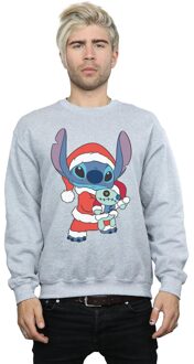Disney Heren Lilo en Stitch Kerst Sweatshirt (Sportgrijs) Lichtgrijs