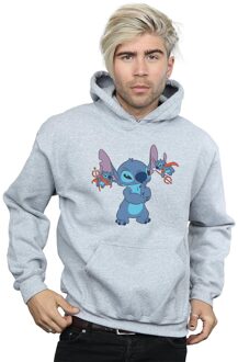 Disney Heren Lilo en Stitch Kleine Duivels Hoodie (Sportgrijs) Lichtgrijs