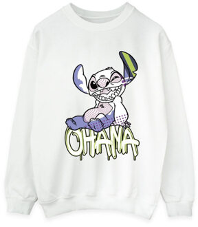 Disney heren lilo en stitch ohana graffiti sweatshirt Wit - XXL / XXXL