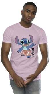 Disney Heren Lilo & Stitch Bermuda Shorts T-shirt (Baby Roze) - XL