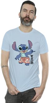 Disney Heren Lilo & Stitch Bermuda Shorts T-shirt (Babyblauw) - maat S Lichtblauw