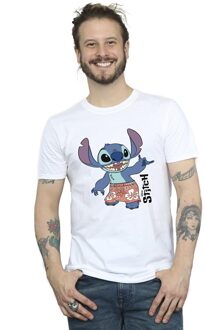 Disney Heren Lilo & Stitch Bermuda Shorts T-shirt (Wit) - maat XL