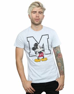 Disney Heren M Mickey Mouse T-Shirt (Sportgrijs) - maat M Lichtgrijs