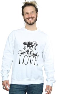 Disney Heren Mickey and Minnie Mouse Love Sweatshirt (Wit) - maat 5XL
