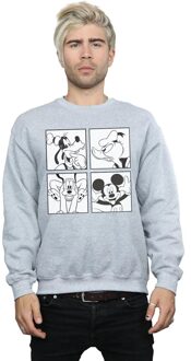 Disney Heren Mickey, Donald, Goofy en Pluto Boxed Sweatshirt (Sportgrijs) - maat L Lichtgrijs
