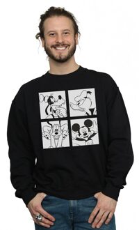 Disney Heren Mickey, Donald, Goofy en Pluto Boxed Sweatshirt (Zwart) - XL