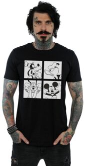 Disney Heren Mickey, Donald, Goofy en Pluto Boxed T-shirt (Zwart)