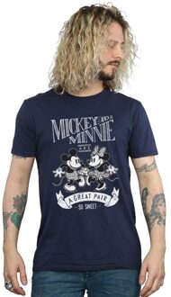 Disney Heren Mickey en Minnie Mouse Geweldig Paar T-shirt (Marineblauw) Navy - L