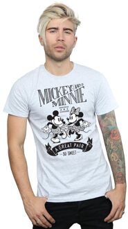 Disney Heren Mickey en Minnie Mouse Geweldig Paar T-shirt (Sportgrijs) - maat 3XL Lichtgrijs