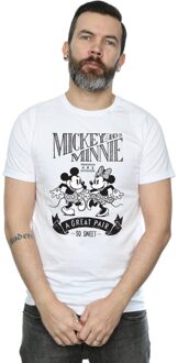 Disney Heren Mickey en Minnie Mouse Geweldig Paar T-shirt (Wit)