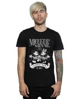 Disney Heren Mickey en Minnie Mouse Geweldig Paar T-shirt (Zwart)