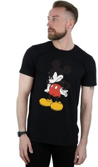Disney Heren Mickey Mouse boos kijk naar beneden T-Shirt (Zwart) - L