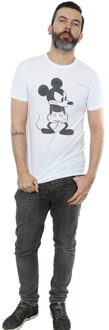 Disney Heren Mickey Mouse Boos T-Shirt (Wit) - maat M
