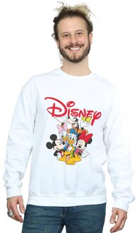 Disney Heren Mickey Mouse Crew Sweatshirt (Wit) - 4XL