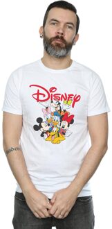 Disney Heren Mickey Mouse Crew T-shirt (Wit) - maat S