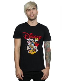 Disney Heren Mickey Mouse Crew T-shirt (Zwart) - L