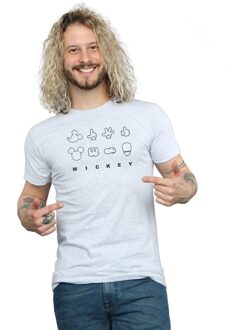 Disney Heren Mickey Mouse Deconstructed T-shirt (Sportgrijs) Lichtgrijs - 4XL