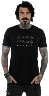 Disney Heren Mickey Mouse Deconstructed T-shirt (Zwart) - L