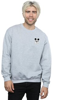 Disney Heren Mickey Mouse Dont Speak Breast Print Sweatshirt (Sportgrijs) - maat M Lichtgrijs