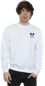 Disney Heren Mickey Mouse Dont Speak Breast Print Sweatshirt (Wit) - 3XL