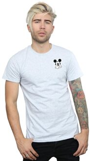 Disney Heren Mickey Mouse Dont Speak Breast print T-shirt (Sportgrijs) - maat S Lichtgrijs
