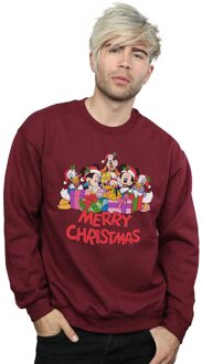 Disney Heren Mickey Mouse en vrienden Kerstmis Sweatshirt (Bourgondië) Bourgogne