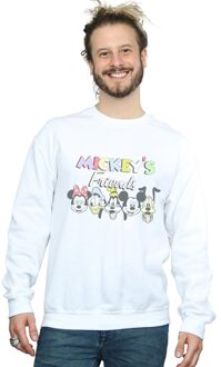 Disney Heren Mickey Mouse Friends Faded Nostalgia Sweatshirt (Wit) - 2XL