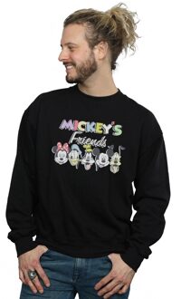 Disney Heren Mickey Mouse Friends Faded Nostalgia Sweatshirt (Zwart) - maat 4XL