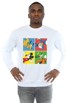 Disney Heren Mickey Mouse Friends Sweatshirt (Wit) - maat XL