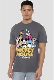 Disney Heren mickey mouse friends t-shirt Grijs - L
