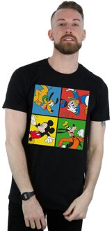 Disney Heren Mickey Mouse Friends T-Shirt (Zwart)