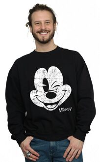 Disney Heren Mickey Mouse Gezicht Sweatshirt (Zwart) - L