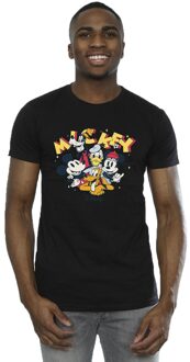 Disney Heren Mickey Mouse Groep T-Shirt (Zwart) - maat M