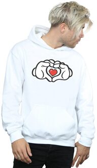 Disney Heren Mickey Mouse Hart Handen Hoodie (Wit) - maat S