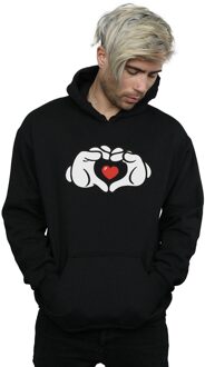 Disney Heren Mickey Mouse Hart Handen Hoodie (Zwart) - maat 2XL